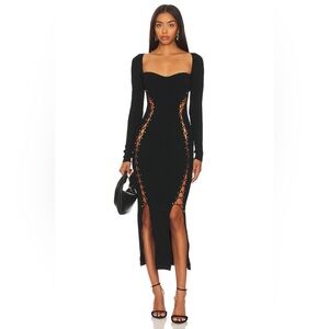 NWT Nicholas Arna Lace Up Midi Dress